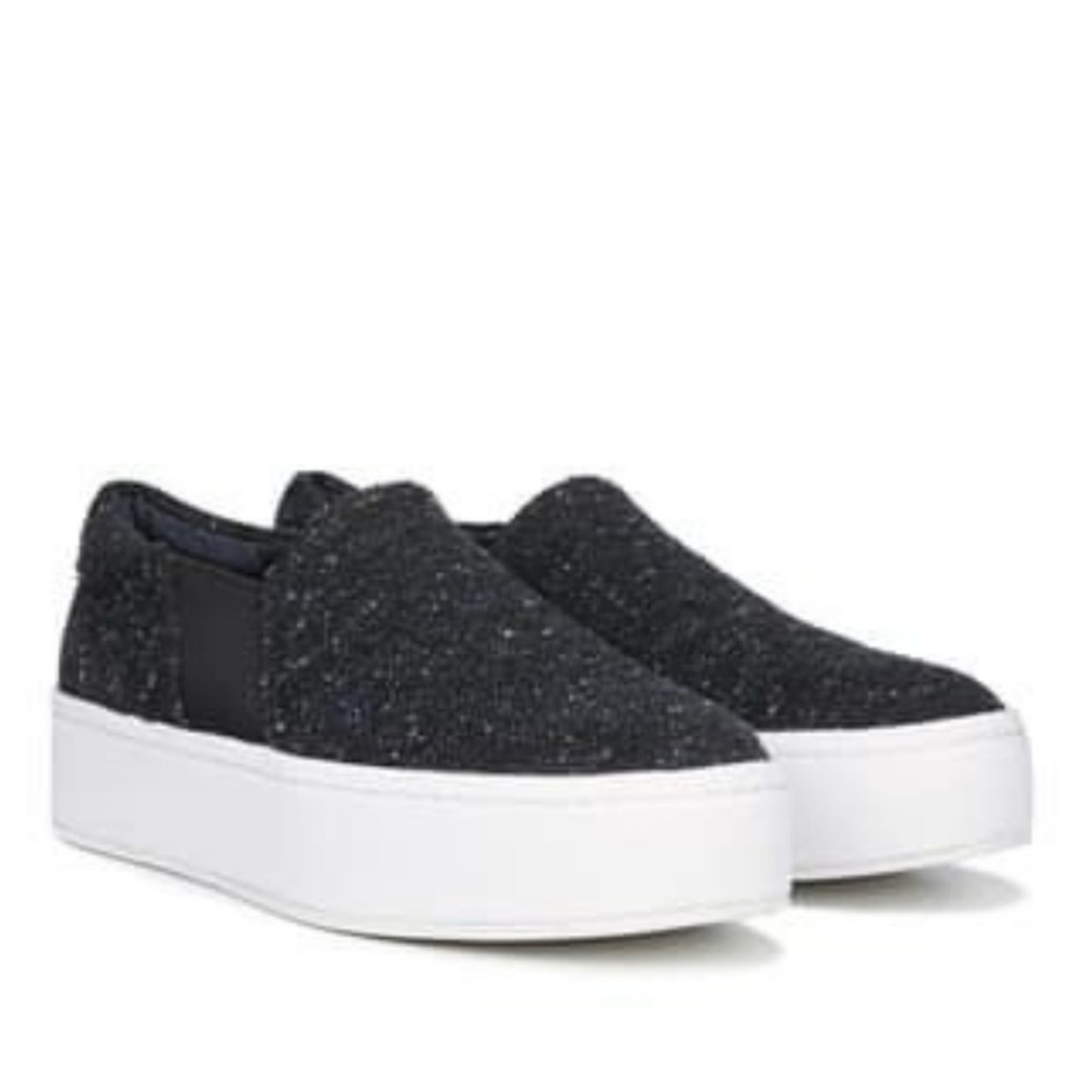 Vince Warren Platform Slip On Sneaker in Navy Tweed 8.5